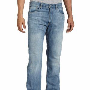 501® Original Levis® Fit Men's Straight Leg Button Fly Jeans(Light Mist Stretch)